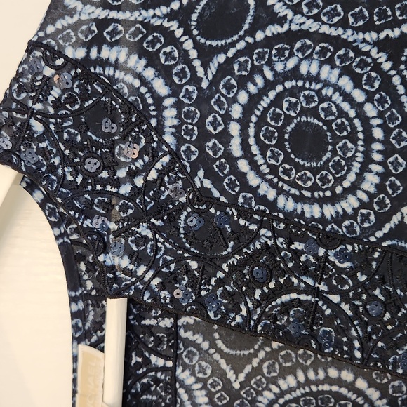 MK Navy & White Beaded Sheer tunic - Picture 7 of 8